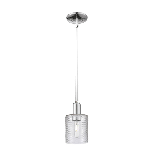 Innovations Cobbleskill 5in 1-Light Mini Pendant | Industrial Polished Chrome Steel and Clear Glass | Kitchen Island & Dining Room | Model 716-1S-PC-G112