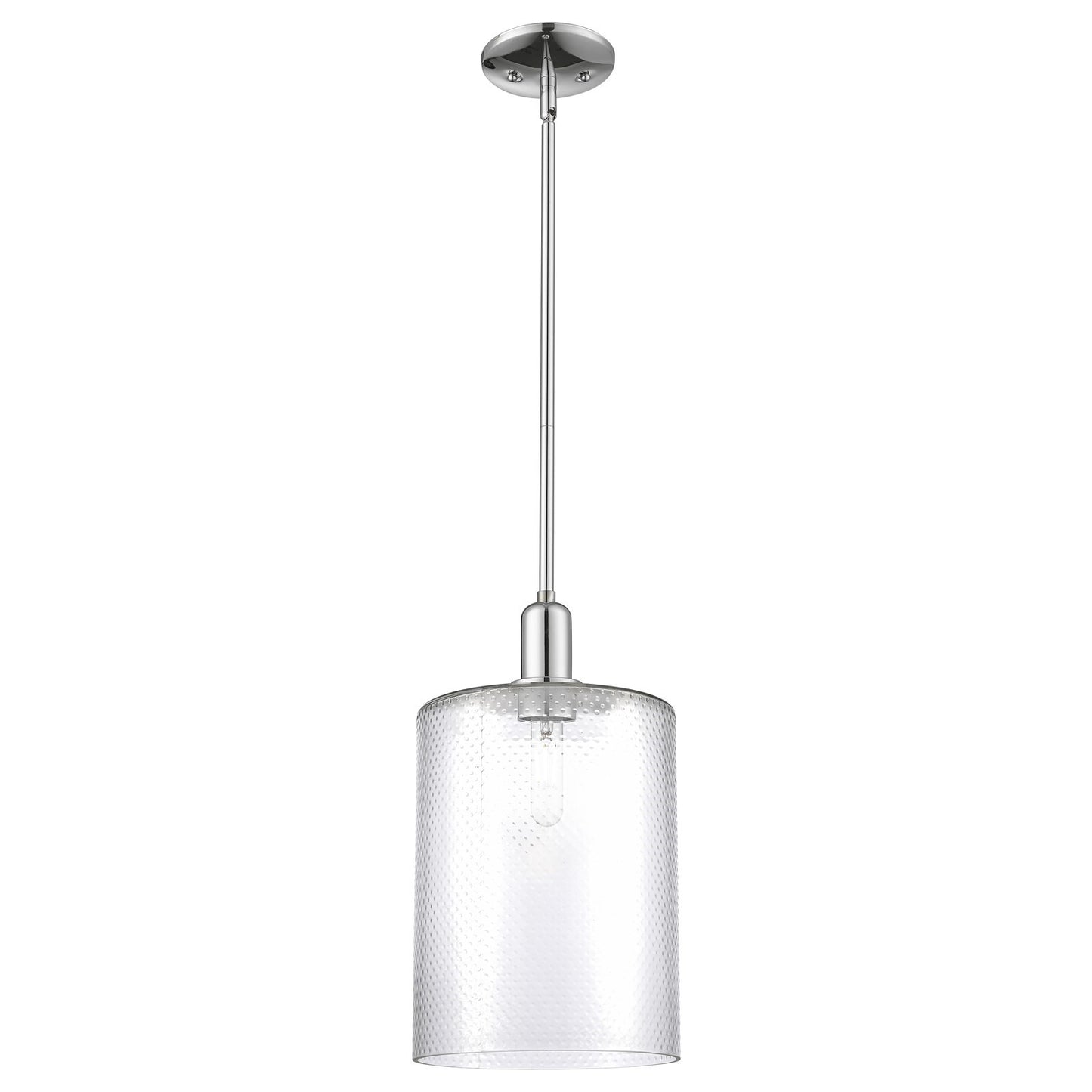 Innovations Cobbleskill 9in 1-Light Mini Pendant | Industrial Polished Chrome Steel and Clear Glass | Kitchen Island & Dining | Model 716-1S-PC-G112-L