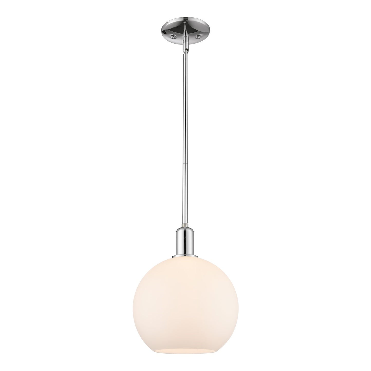 Innovations Athens 10in 1-Light Mini Pendant | Industrial Polished Chrome Steel and Matte White Glass | Kitchen Island & Dining | Model 716-1S-PC-G121-10