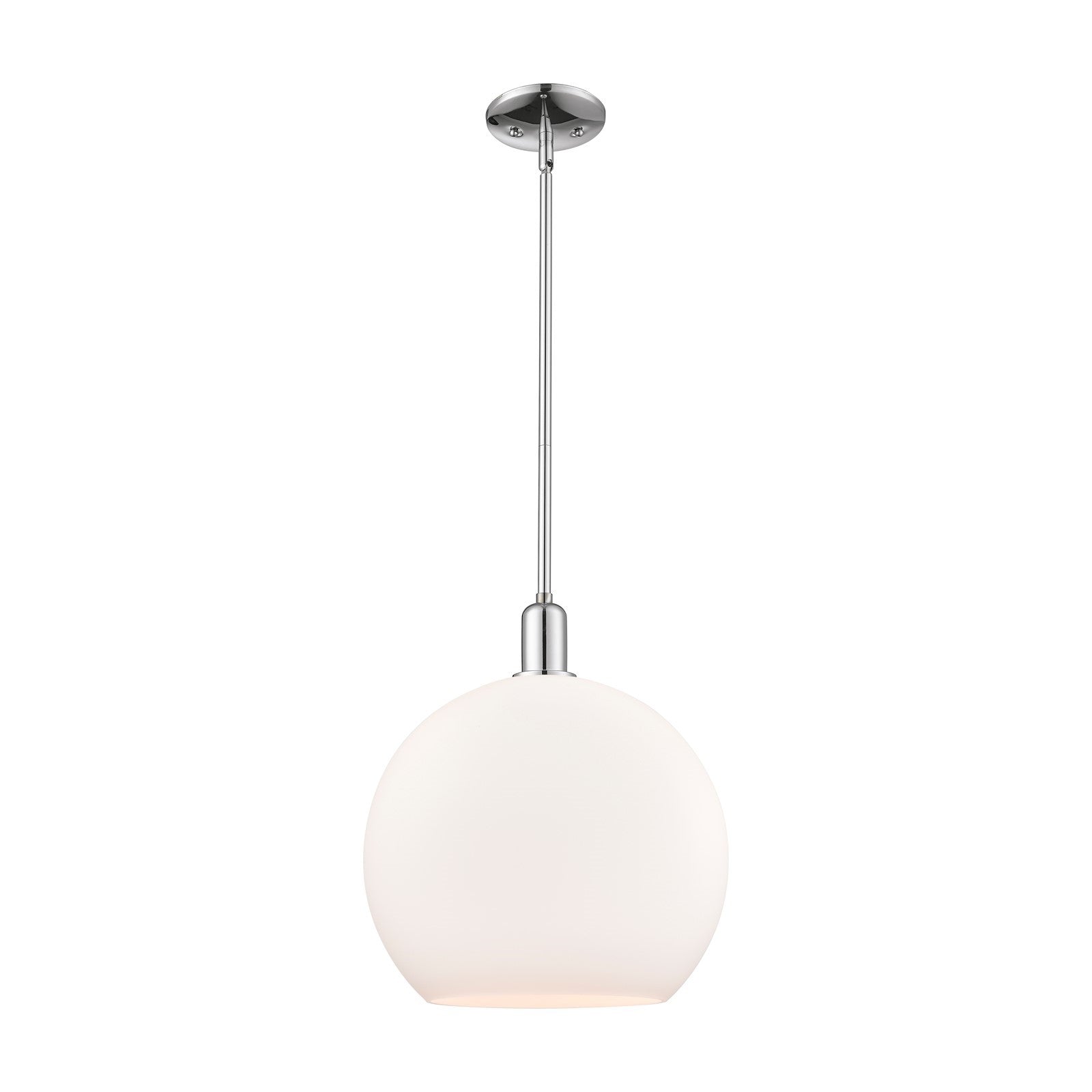 Innovations Athens 14in 1-Light Mini Pendant | Industrial Polished Chrome and Matte White Glass | Kitchen Island & Dining Room | Model 716-1S-PC-G121-14