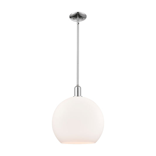 Innovations Athens 14in 1-Light Mini Pendant | Industrial Polished Chrome and Matte White Glass | Kitchen Island & Dining Room | Model 716-1S-PC-G121-14