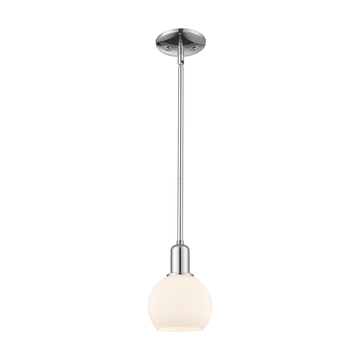 Innovations Athens 6in 1-Light Mini Pendant | Industrial Polished Chrome Steel and Matte White Glass | Kitchen Island & Dining | Model 716-1S-PC-G121-6