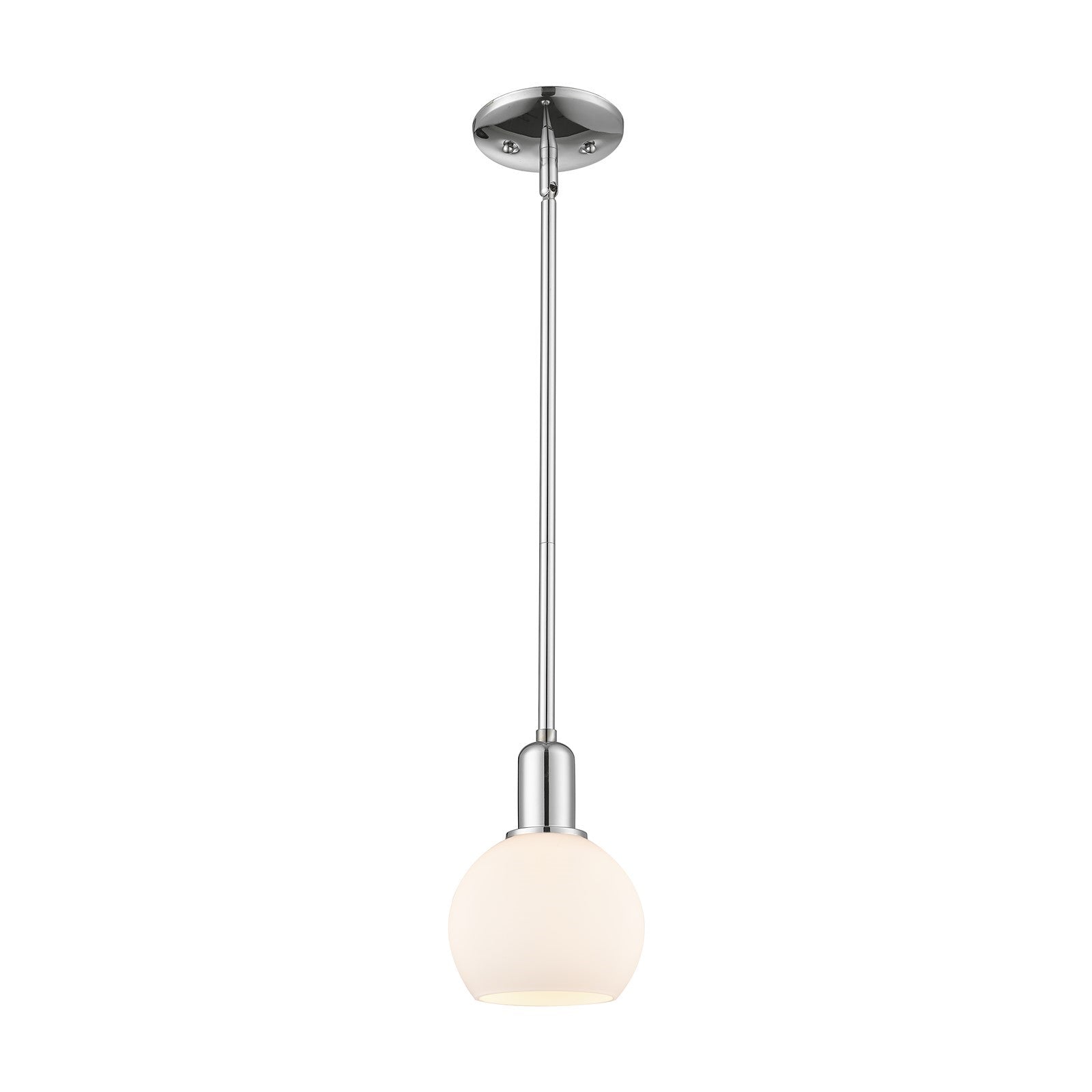 Innovations Athens 6in 1-Light Mini Pendant | Industrial Polished Chrome Steel and Matte White Glass | Kitchen Island & Dining | Model 716-1S-PC-G121-6