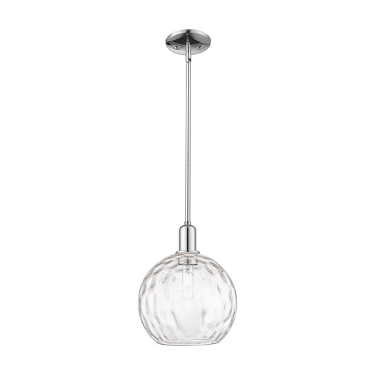 Innovations Athens Water Glass 10in 1-Light Mini Pendant | Industrial Polished Chrome and Clear Glass | Kitchen Island & Dining | Model 716-1S-PC-G1215-10