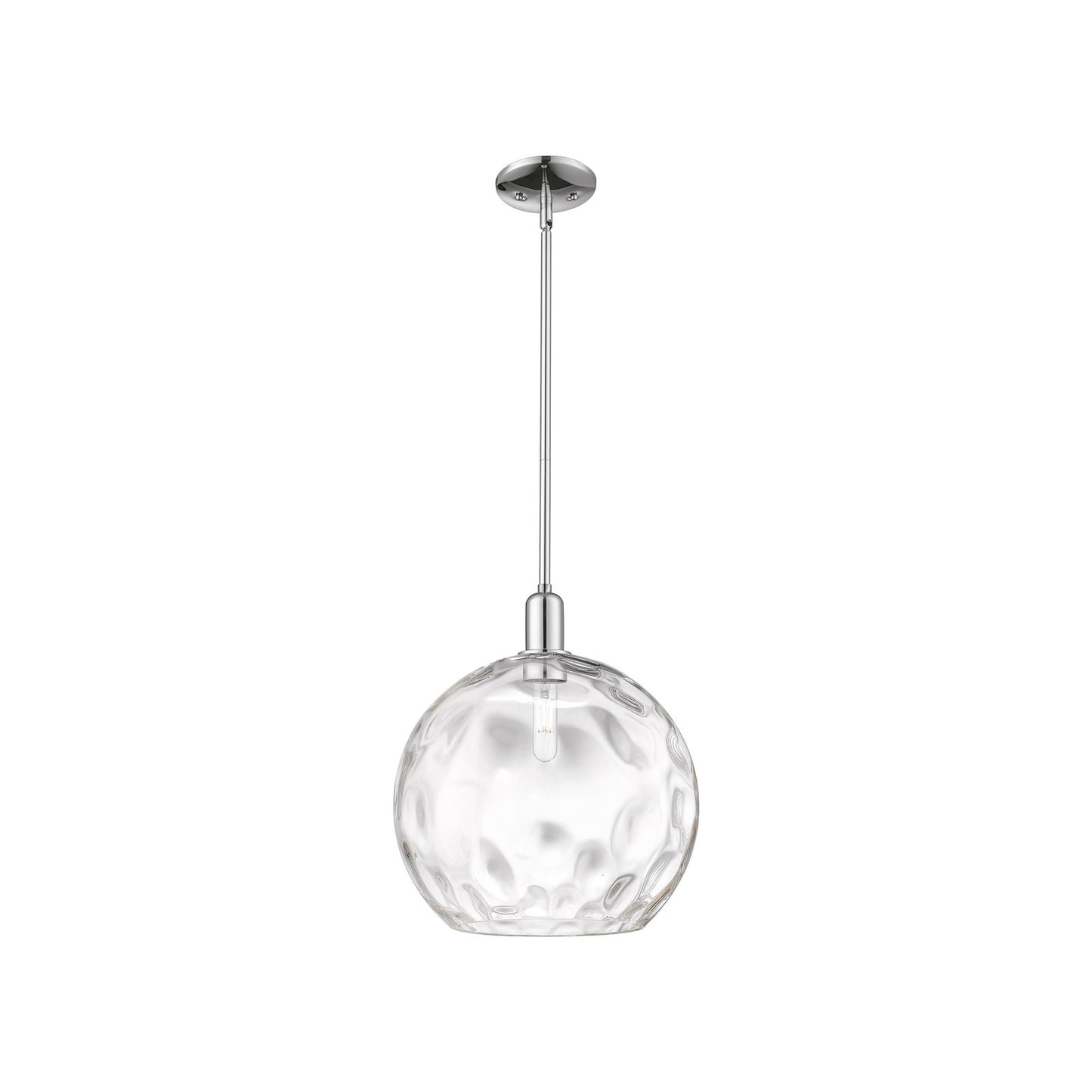 Innovations Athens Water Glass 13in 1-Light Mini Pendant | Industrial Polished Chrome and Clear Glass | Kitchen Island & Dining | Model 716-1S-PC-G1215-14