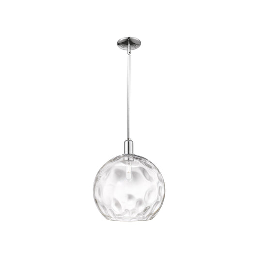 Innovations Athens Water Glass 13in 1-Light Mini Pendant | Industrial Polished Chrome and Clear Glass | Kitchen Island & Dining | Model 716-1S-PC-G1215-14