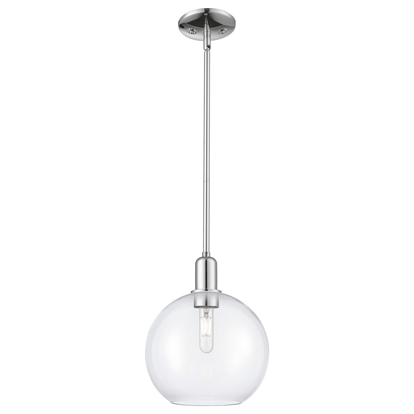 Innovations Athens 10in 1-Light Mini Pendant | Industrial Modern Polished Chrome and Clear Glass | Kitchen Island & Dining Room | Model 716-1S-PC-G122-10