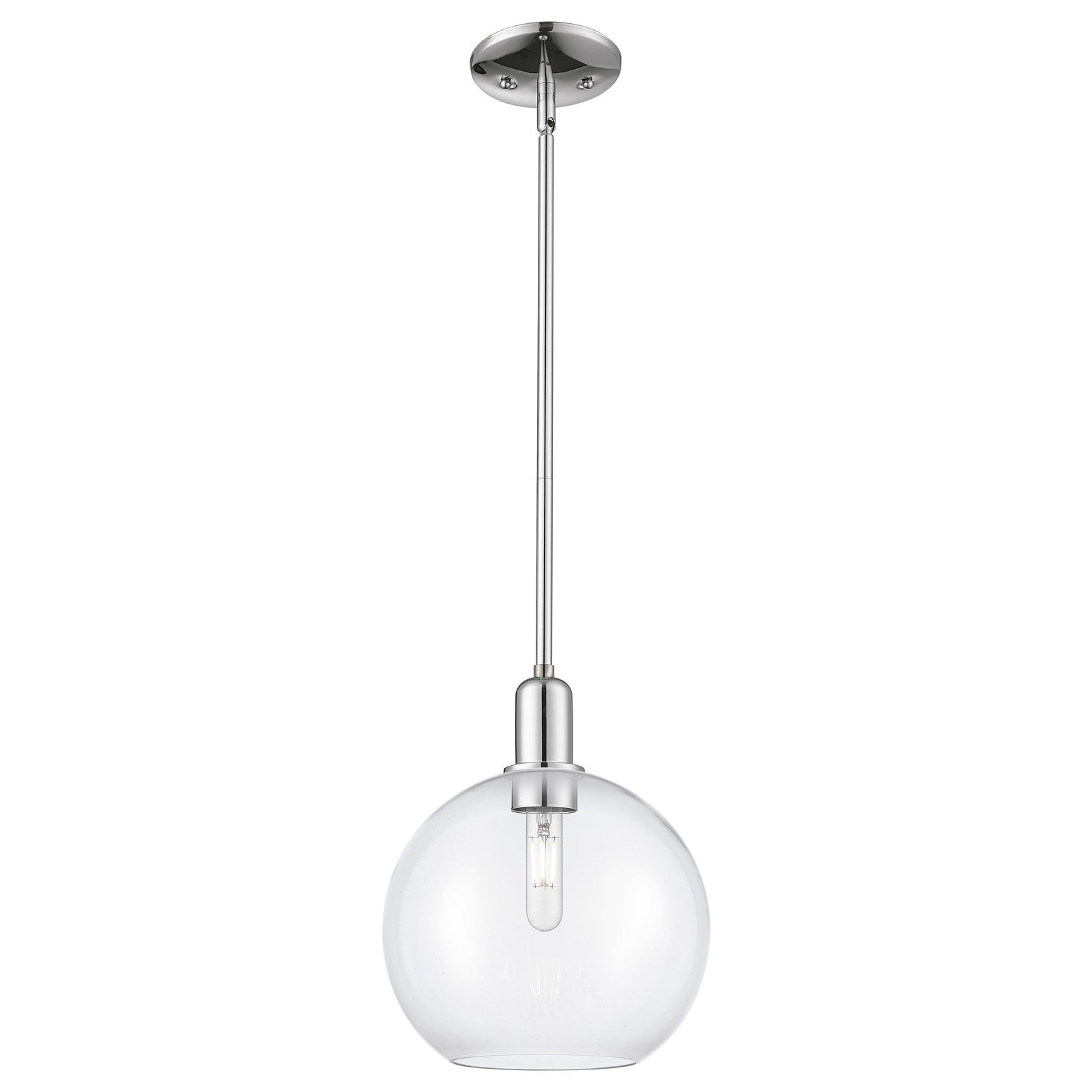 Innovations Athens 10in 1-Light Mini Pendant | Industrial Modern Polished Chrome and Clear Glass | Kitchen Island & Dining Room | Model 716-1S-PC-G122-10