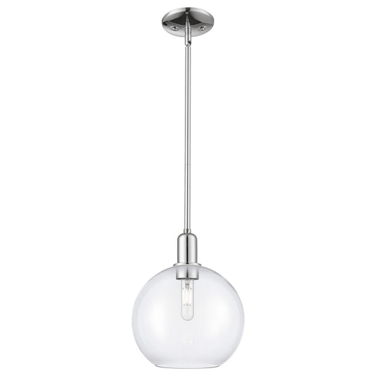 Innovations Athens 10in 1-Light Mini Pendant | Industrial Modern Polished Chrome and Clear Glass | Kitchen Island & Dining Room | Model 716-1S-PC-G122-10