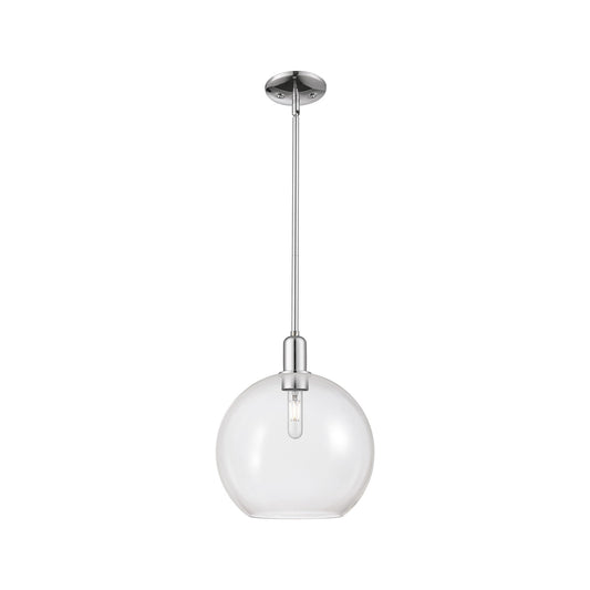 Innovations Athens 12in 1-Light Mini Pendant | Industrial Polished Chrome Steel and Clear Glass | Kitchen Island & Dining Room | Model 716-1S-PC-G122-12