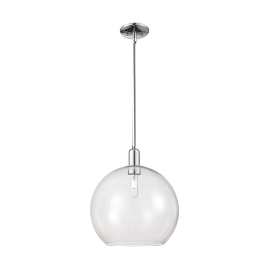 Innovations Athens 14in 1-Light Mini Pendant | Industrial Polished Chrome Steel and Clear Glass | Kitchen Island & Dining Room | Model 716-1S-PC-G122-14