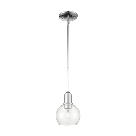Innovations Athens 6in 1-Light Mini Pendant | Industrial Polished Chrome Steel and Clear Glass | Kitchen Island & Dining Room | Model 716-1S-PC-G122-6