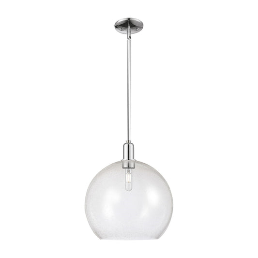 Innovations Athens 14in 1-Light Mini Pendant | Industrial Polished Chrome Steel and Seedy Glass | Kitchen Island & Dining Room | Model 716-1S-PC-G124-14