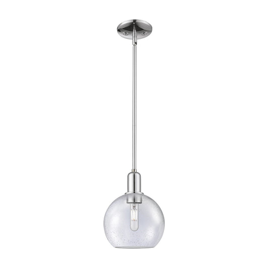 Innovations Athens 8in 1-Light Mini Pendant | Industrial Polished Chrome Steel and Seedy Glass | Kitchen Island & Dining Room | 8 | Model 716-1S-PC-G124-8