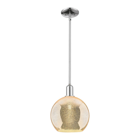 Innovations Athens 10in 1-Light Mini Pendant | Industrial Polished Chrome and Mercury Glass | Kitchen Island & Dining Room | 10 | Model 716-1S-PC-G128-10
