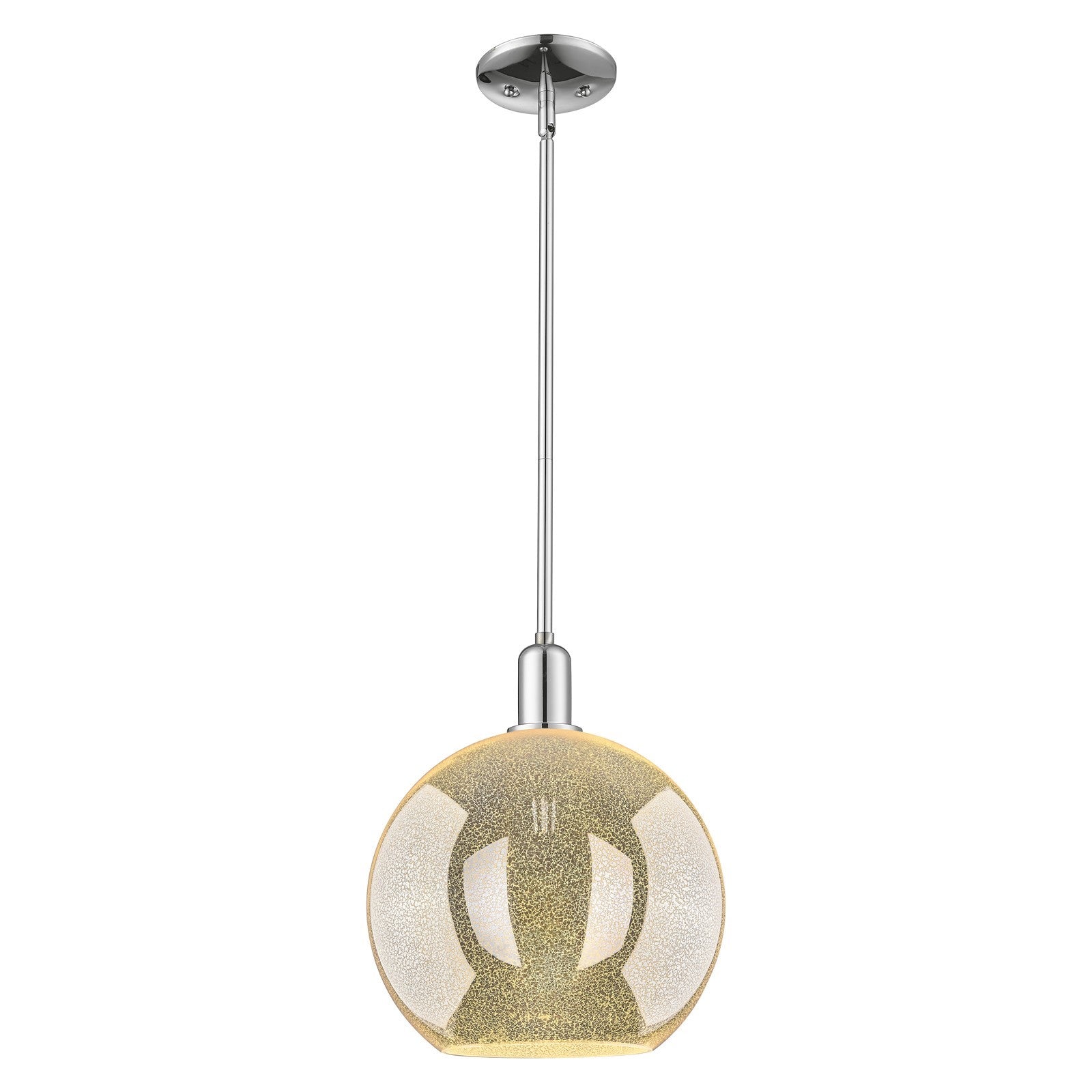 Innovations Athens 12in 1-Light Mini Pendant | Industrial Polished Chrome and Mercury Glass | Kitchen Island & Dining Room | Model 716-1S-PC-G128-12