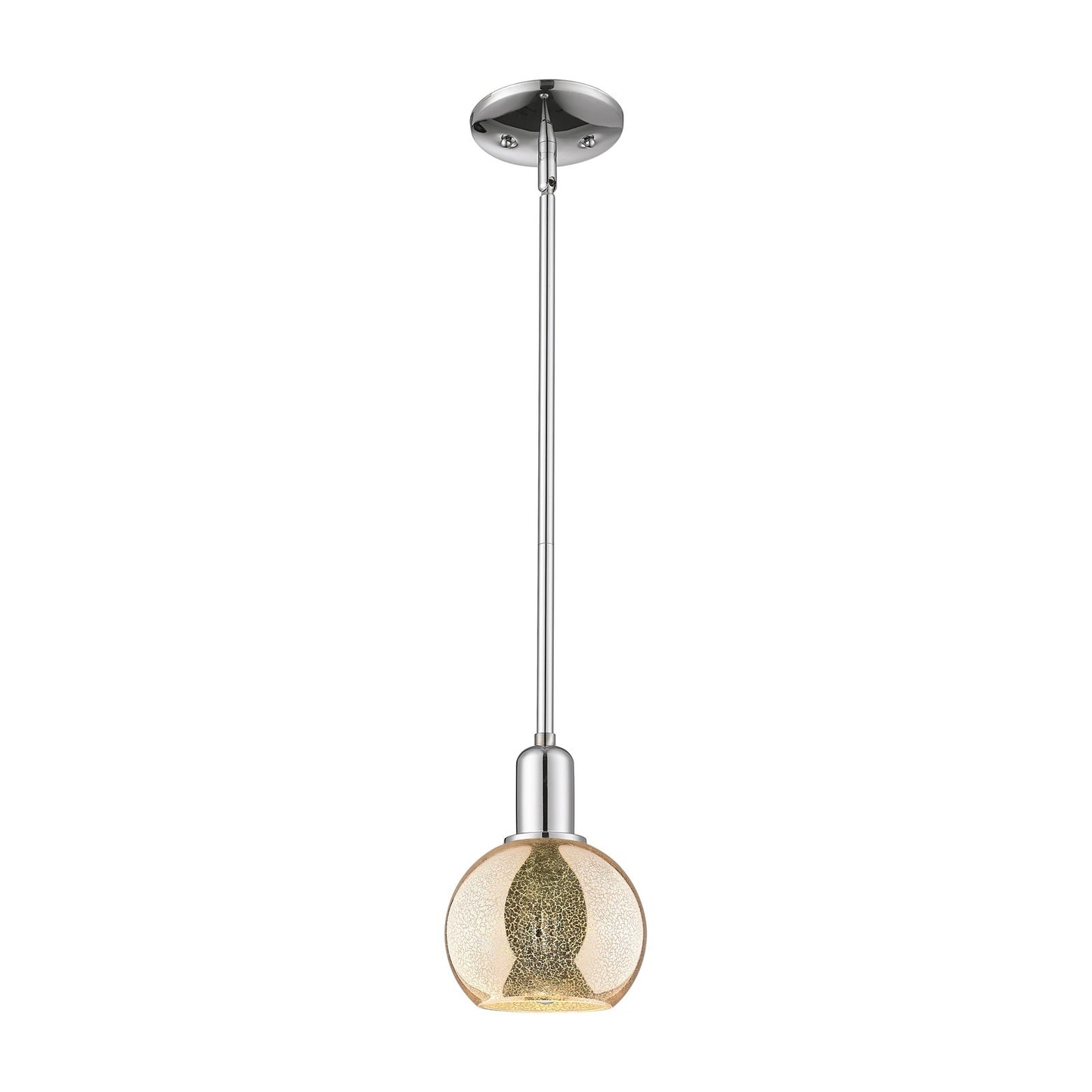 Innovations Athens 6in 1-Light Mini Pendant | Industrial Polished Chrome Steel and Mercury Glass | Kitchen Island & Dining Room | Model 716-1S-PC-G128-6