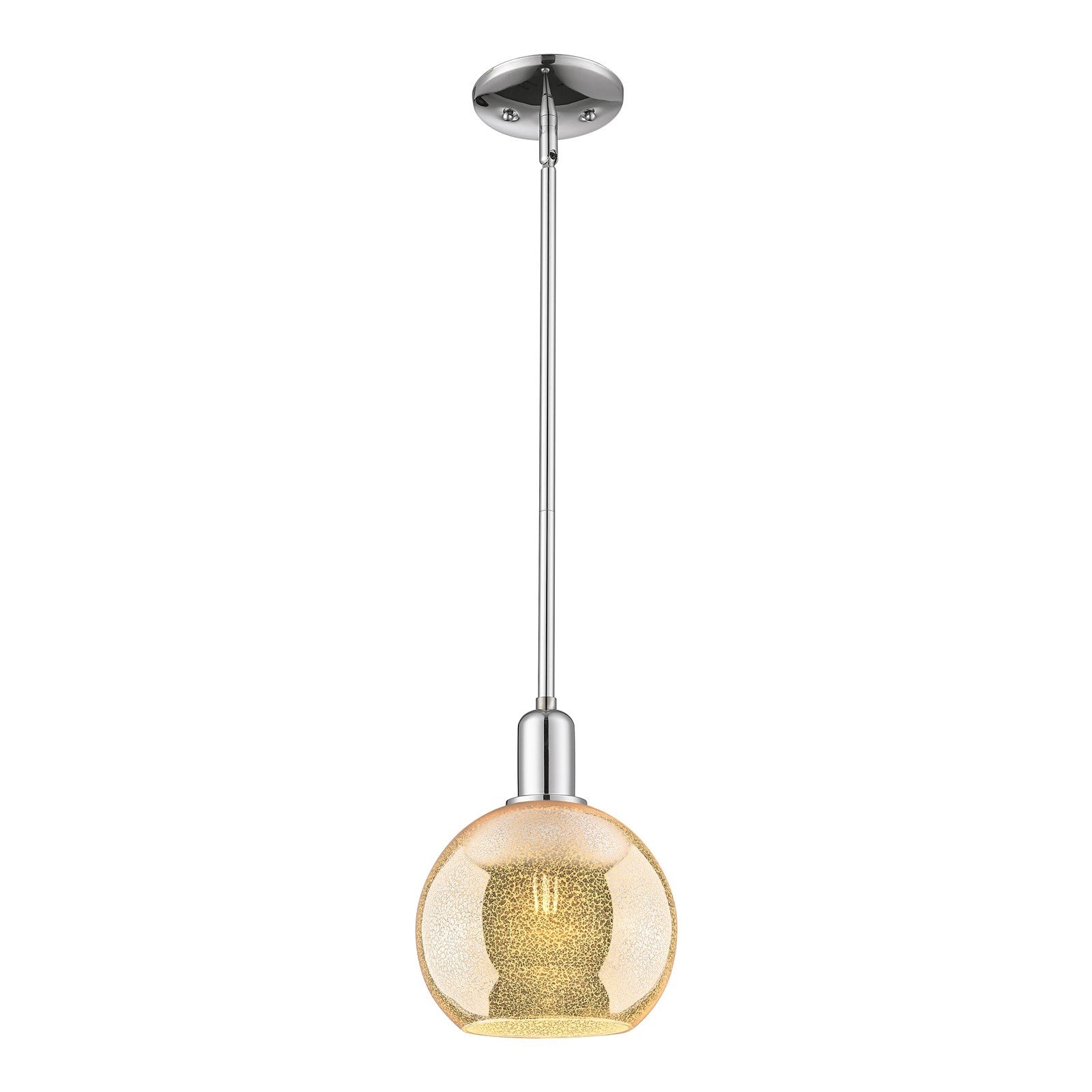 Innovations Athens 8in 1-Light Mini Pendant | Industrial Polished Chrome and Mercury Glass | Kitchen Island & Dining Room | 8 x 8 | Model 716-1S-PC-G128-8