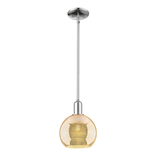 Innovations Athens 8in 1-Light Mini Pendant | Industrial Polished Chrome and Mercury Glass | Kitchen Island & Dining Room | 8 x 8 | Model 716-1S-PC-G128-8