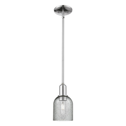 Innovations Caledonia 5in 1-Light Mini Pendant | Industrial Polished Chrome and Charcoal Glass | Kitchen Island & Dining Room | 5 x | Model 716-1S-PC-G257
