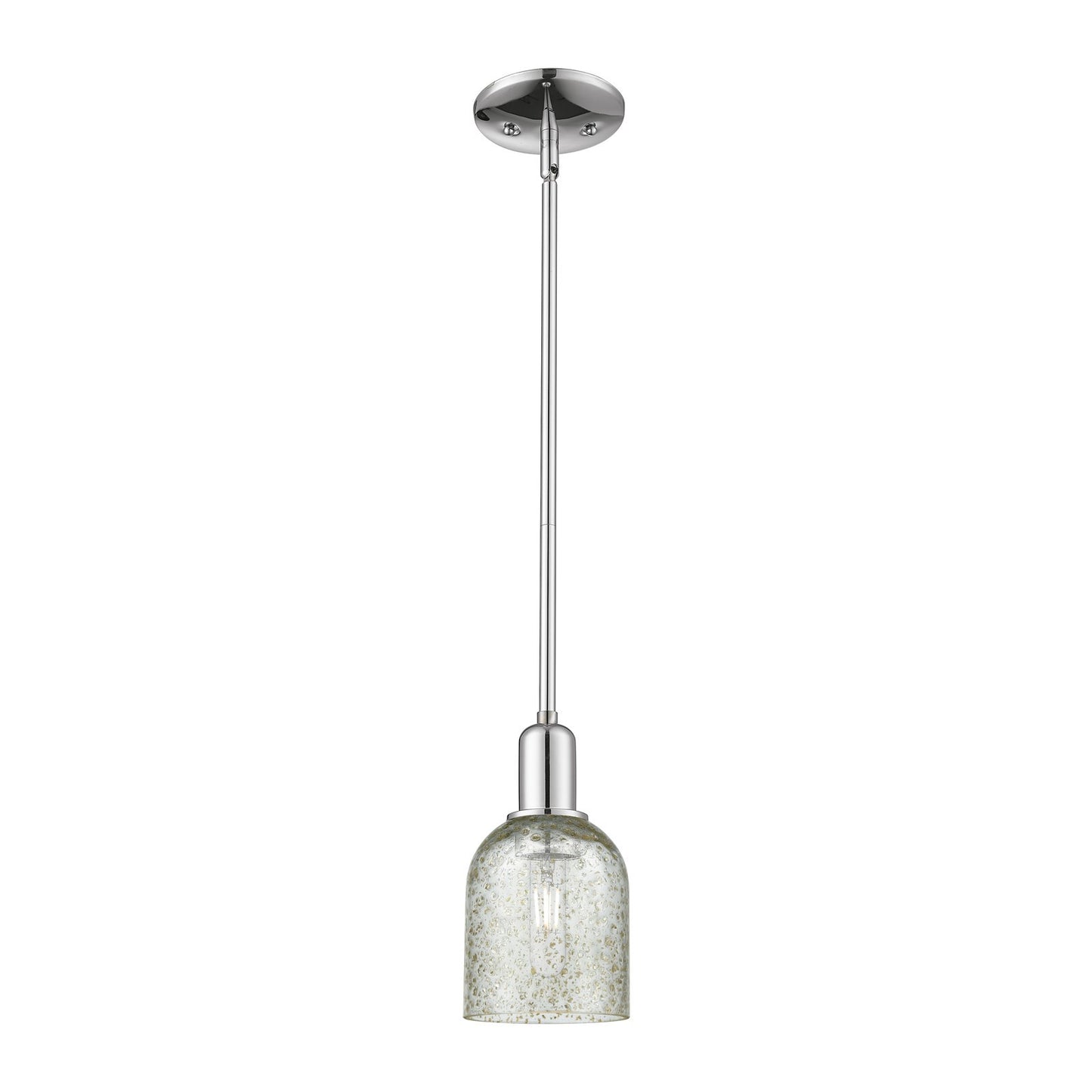 Innovations Caledonia 5in 1-Light Mini Pendant | Industrial Polished Chrome and Mica Glass | Kitchen Island & Dining Room | 5 x 5 x | Model 716-1S-PC-G259