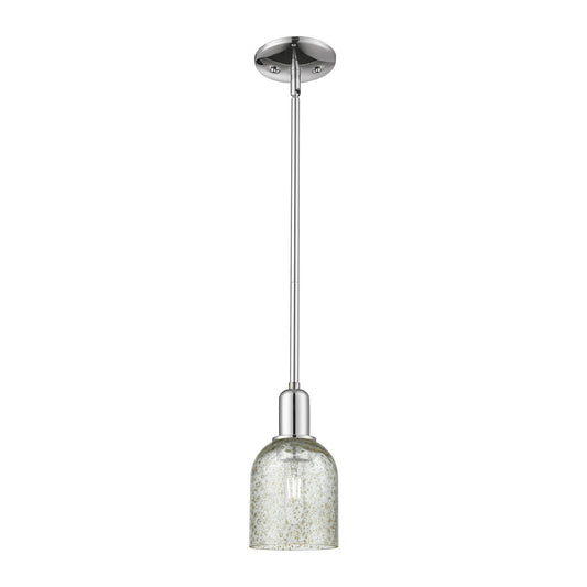 Innovations Caledonia 5in 1-Light Mini Pendant | Industrial Polished Chrome and Mica Glass | Kitchen Island & Dining Room | 5 x 5 x | Model 716-1S-PC-G259