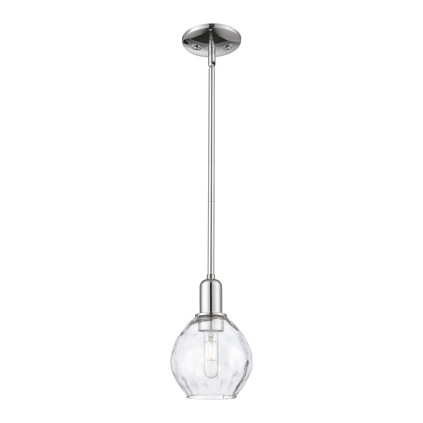Innovations Waverly 6in 1-Light Mini Pendant | Industrial Polished Chrome Steel and Clear Water Glass | Kitchen Island & Dining | Model 716-1S-PC-G362