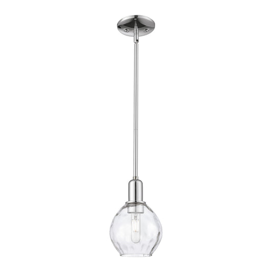 Innovations Waverly 6in 1-Light Mini Pendant | Industrial Polished Chrome Steel and Clear Water Glass | Kitchen Island & Dining | Model 716-1S-PC-G362