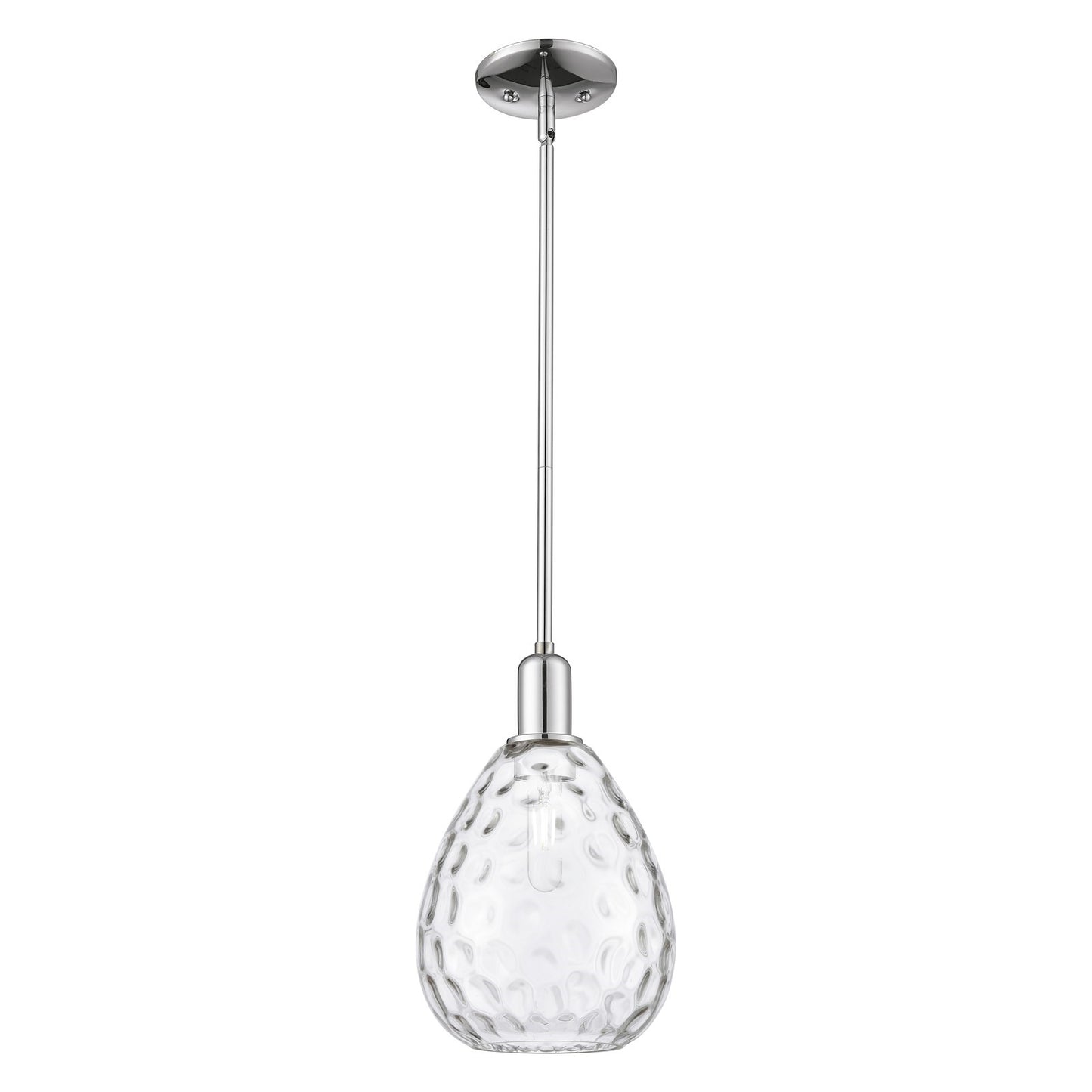 Innovations Waverly 8in 1-Light Mini Pendant | Industrial Polished Chrome and Clear Glass | Kitchen Island & Dining Room | Damp | Model 716-1S-PC-G372