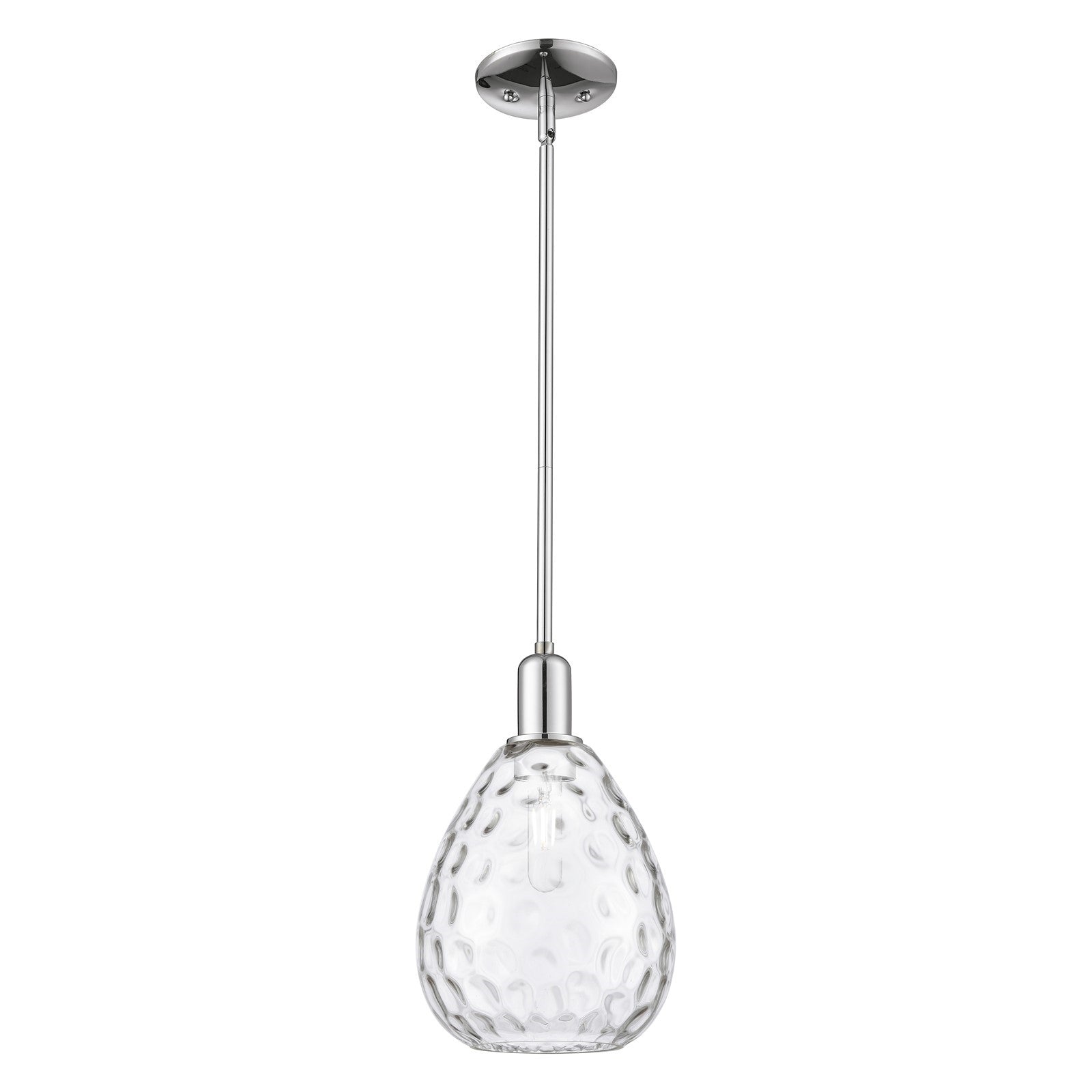 Innovations Waverly 8in 1-Light Mini Pendant | Industrial Polished Chrome and Clear Glass | Kitchen Island & Dining Room | Damp | Model 716-1S-PC-G372