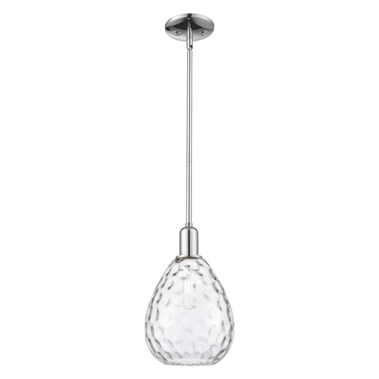 Innovations Waverly 8in 1-Light Mini Pendant | Industrial Polished Chrome and Clear Glass | Kitchen Island & Dining Room | Damp | Model 716-1S-PC-G372