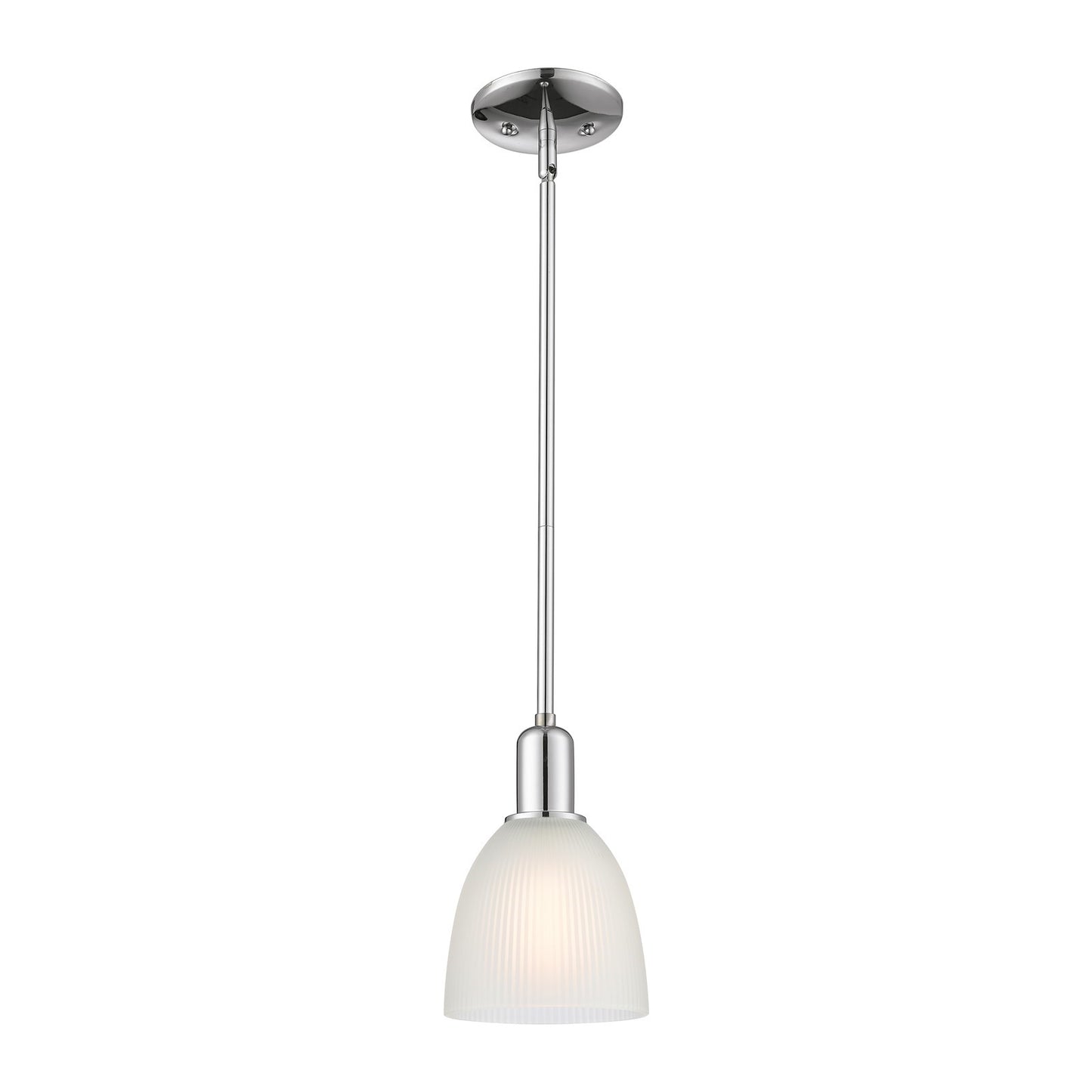 Innovations Castile 6in 1-Light Mini Pendant | Industrial Polished Chrome and White Glass | Kitchen Island & Dining Room | 6 x 6 x | Model 716-1S-PC-G381