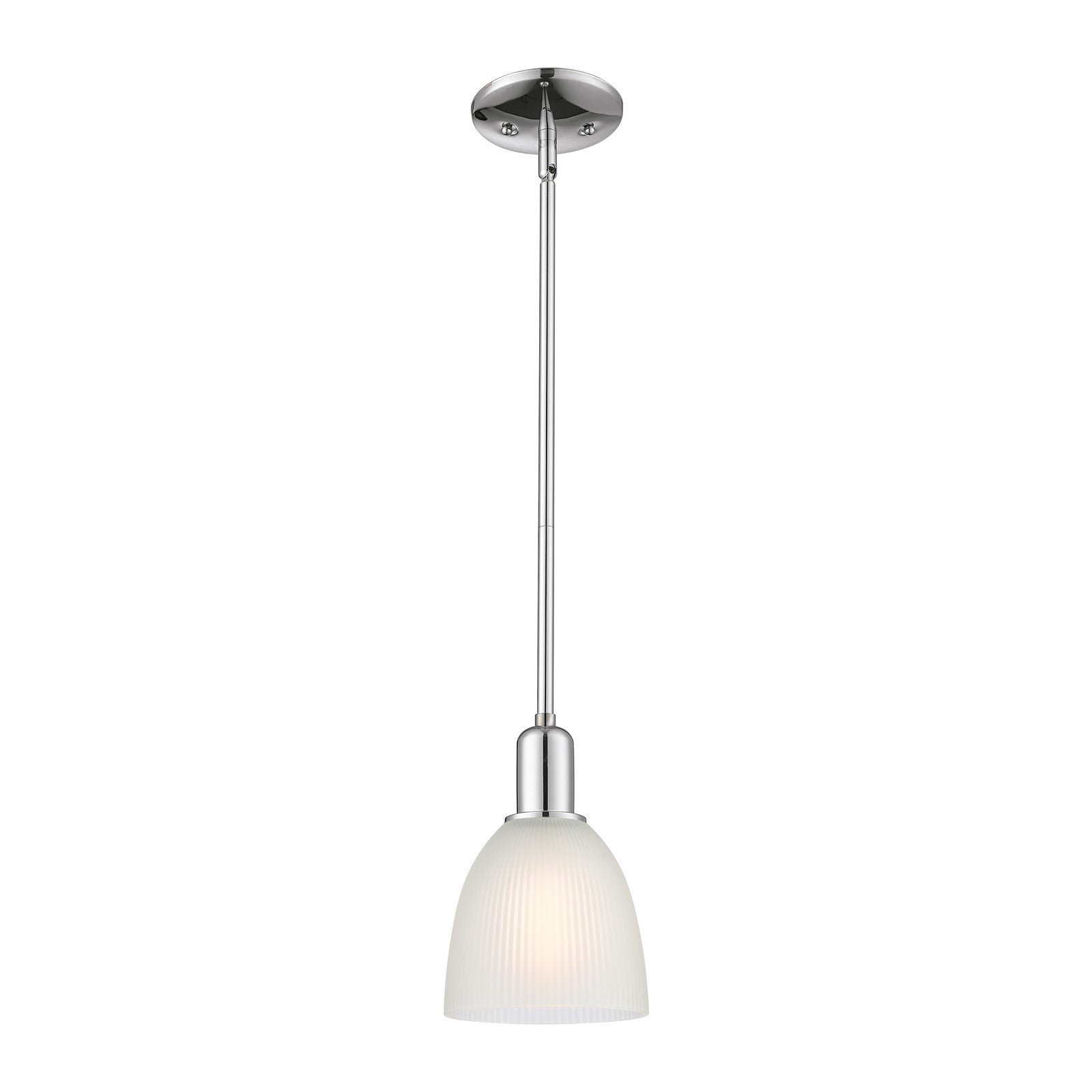 Innovations Castile 6in 1-Light Mini Pendant | Industrial Polished Chrome and White Glass | Kitchen Island & Dining Room | 6 x 6 x | Model 716-1S-PC-G381