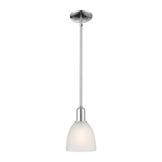 Innovations Castile 6in 1-Light Mini Pendant | Industrial Polished Chrome and White Glass | Kitchen Island & Dining Room | 6 x 6 x | Model 716-1S-PC-G381