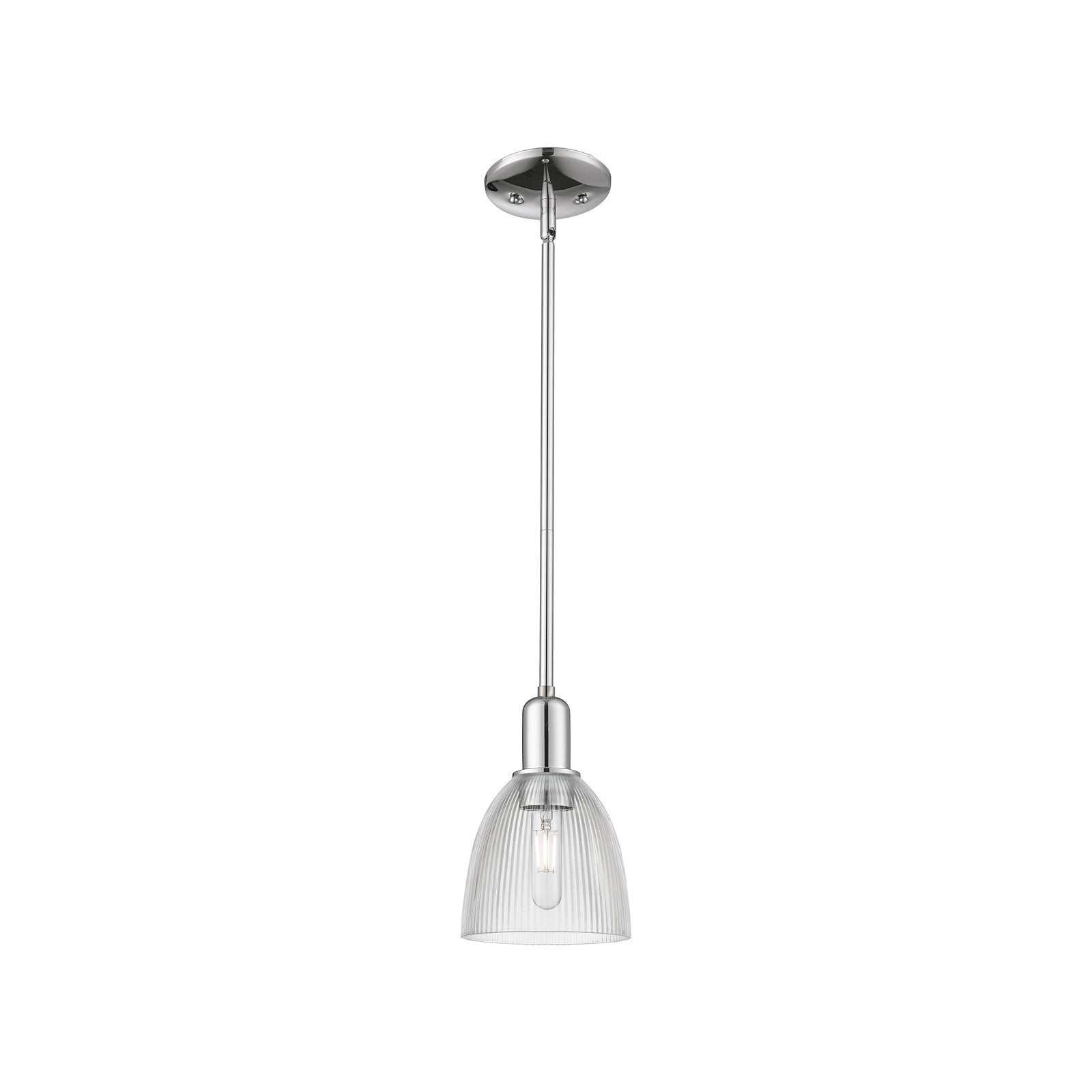 Innovations Castile 6in 1-Light Mini Pendant | Industrial Polished Chrome Steel and Clear Glass | Kitchen Island & Dining Room | 6 | Model 716-1S-PC-G382