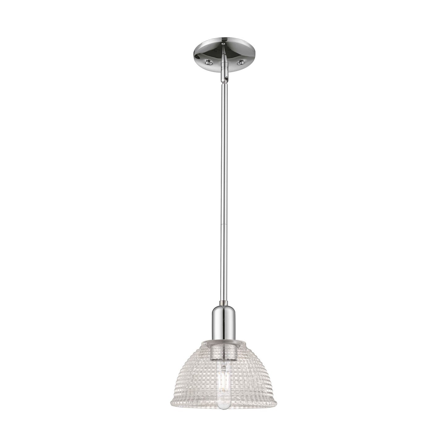 Innovations Arietta 8in 1-Light Mini Pendant | Industrial Polished Chrome Steel and Clear Glass | Kitchen Island & Dining Room | 8 | Model 716-1S-PC-G422