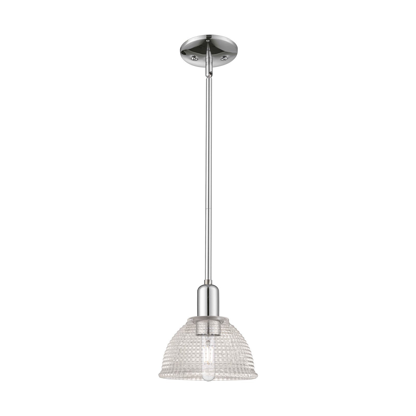 Innovations Arietta 8in 1-Light Mini Pendant | Industrial Polished Chrome Steel and Clear Glass | Kitchen Island & Dining Room | 8 | Model 716-1S-PC-G422