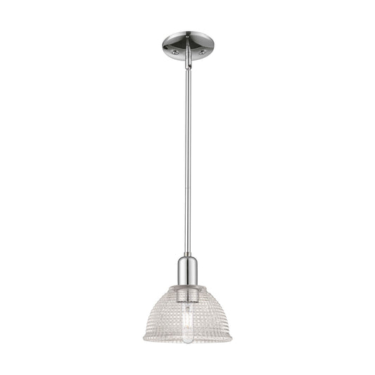 Innovations Arietta 8in 1-Light Mini Pendant | Industrial Polished Chrome Steel and Clear Glass | Kitchen Island & Dining Room | 8 | Model 716-1S-PC-G422
