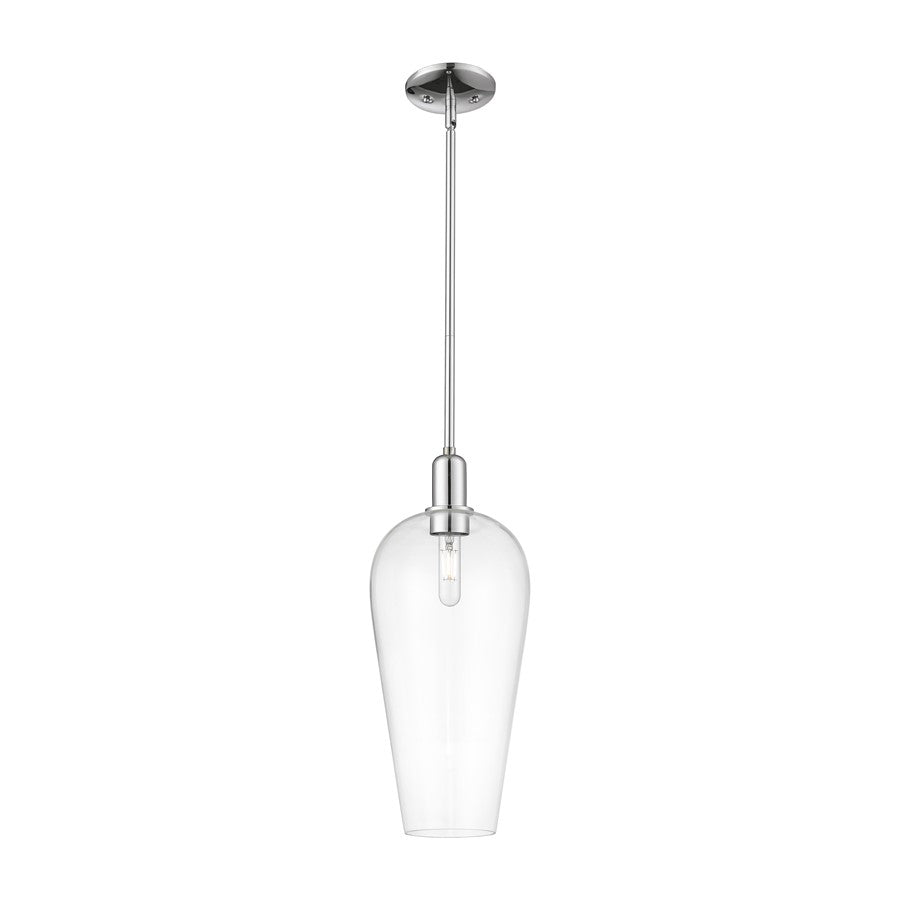 Innovations Chelsea 1Lt 8" Stem Mini Pendant, Chrome/Clear - 716-1S-PC-G456-8CL