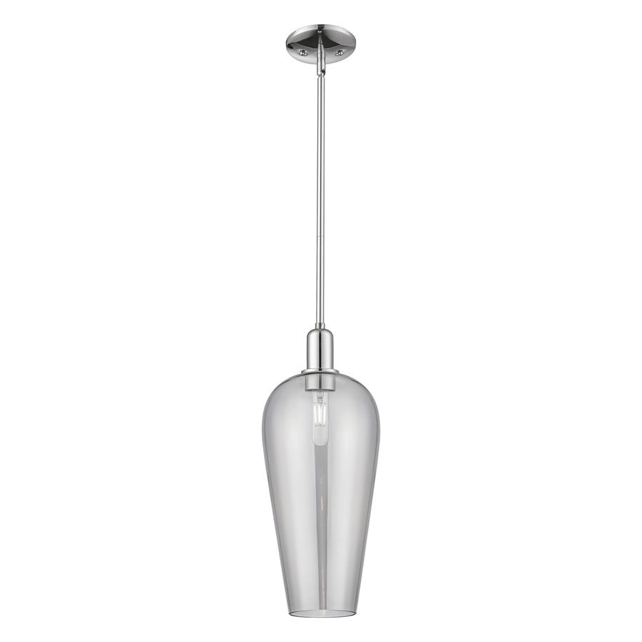 Innovations Chelsea 1Lt 8" Stem Mini Pendant, Chrome/Smoke - 716-1S-PC-G456-8SM