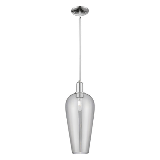 Innovations Chelsea 1Lt 8" Stem Mini Pendant, Chrome/Smoke - 716-1S-PC-G456-8SM