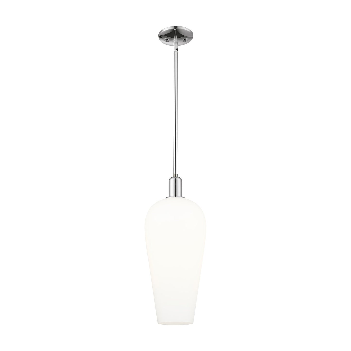 Innovations Chelsea 8in 1-Light Mini Pendant | Industrial Polished Chrome and White Glass | Kitchen Island & Dining Room | 8 x | Model 716-1S-PC-G456-8WH