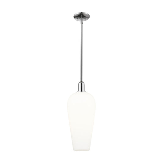 Innovations Chelsea 8in 1-Light Mini Pendant | Industrial Polished Chrome and White Glass | Kitchen Island & Dining Room | 8 x | Model 716-1S-PC-G456-8WH