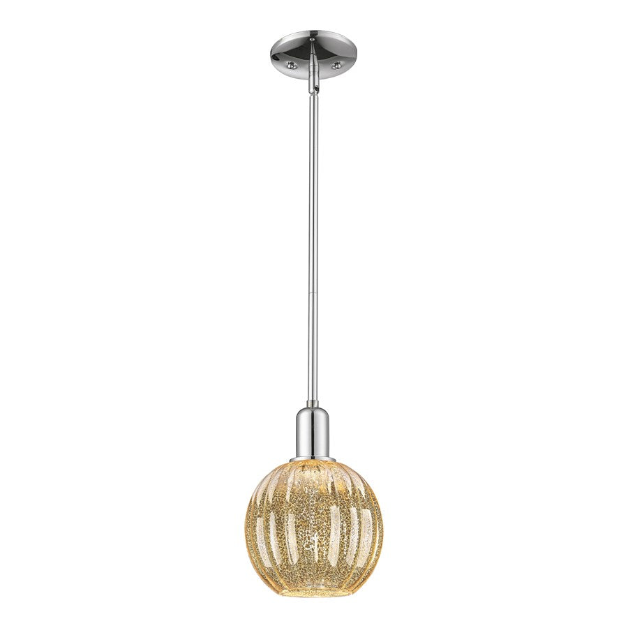 Innovations Preston 1Lt 7" Globe Stem Mini Pendant, CH/MC - 716-1S-PC-G458-7ME