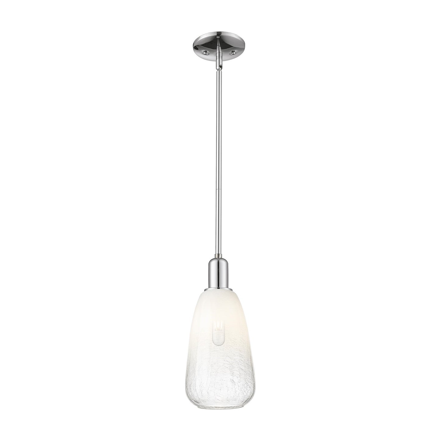 Innovations Brookhaven Almond 6in 1-Light Mini Pendant | Industrial Polished Chrome and Opal Glass | Kitchen Island & Dining | Model 716-1S-PC-G480-6OP