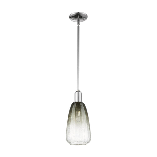 Innovations Brookhaven Almond 6in 1-Light Mini Pendant | Industrial Polished Chrome and Slate Glass | Kitchen Island & Dining | Model 716-1S-PC-G480-6SL