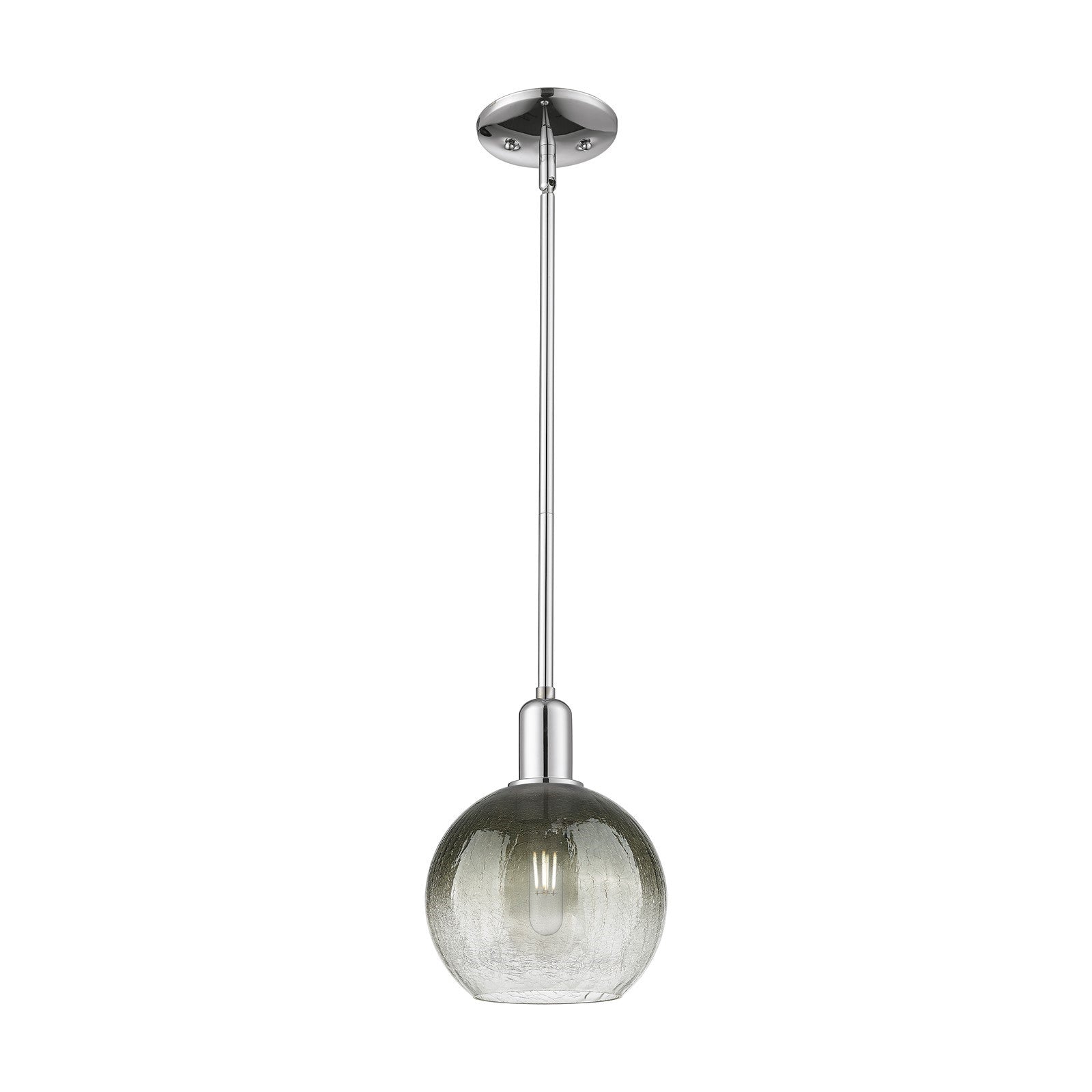 Innovations Brookhaven Globe 7.88in 1-Light Mini Pendant | Industrial Polished Chrome and Slate Glass | Kitchen Island & Dining | Model 716-1S-PC-G483-8SL