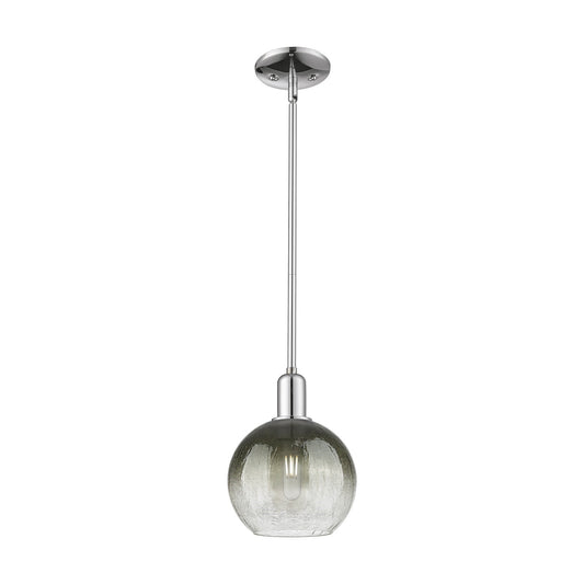 Innovations Brookhaven Globe 7.88in 1-Light Mini Pendant | Industrial Polished Chrome and Slate Glass | Kitchen Island & Dining | Model 716-1S-PC-G483-8SL