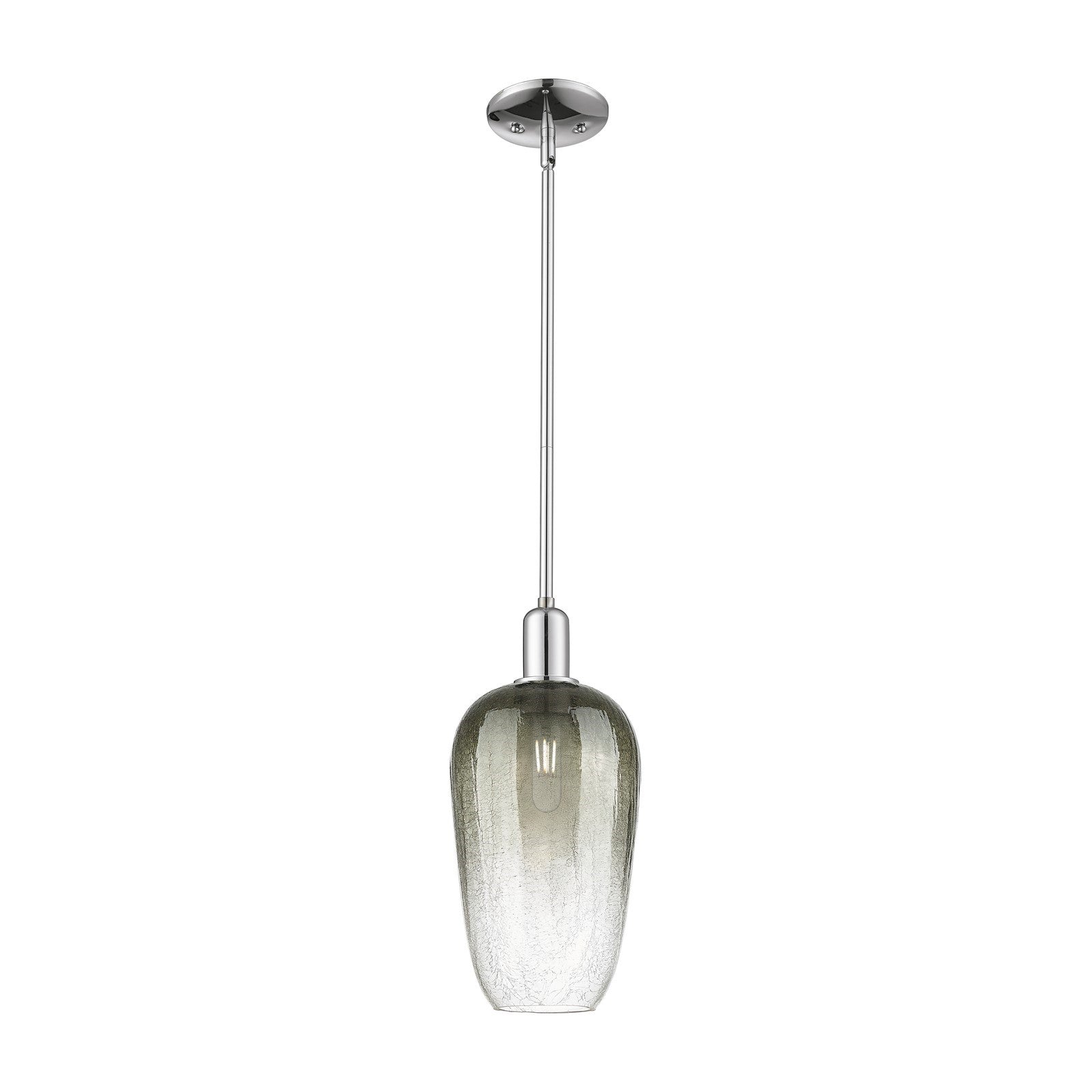 Innovations Brookhaven Flute 7in 1-Light Mini Pendant | Industrial Polished Chrome Steel and Slate Glass | Kitchen Island & | Model 716-1S-PC-G484-7SL