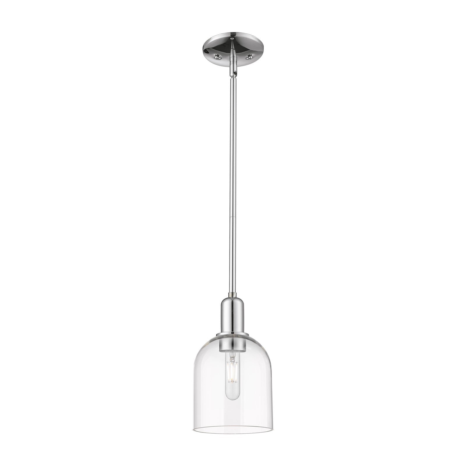 Innovations Bella 6in 1-Light Mini Pendant | Industrial Polished Chrome Steel and Clear Glass | Kitchen Island & Dining Room | Model 716-1S-PC-G558-6CL